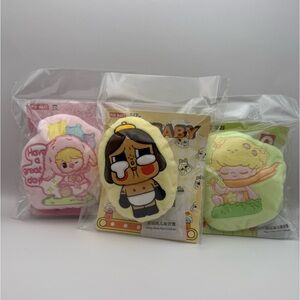 NEW, Set of 3 Plush Magnets from Pop Mart: Crybaby, Sweet Bean, and Dimoo